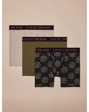 Lucky Brand 3 Pack Stretch Boxer Briefs - Black