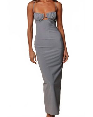 Montce Petal Long Slip Dress - Black