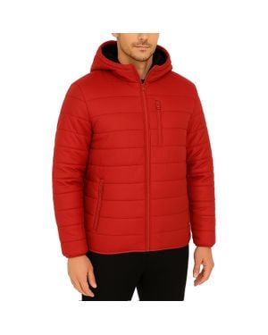 Spire By Galaxy Sherpa Lined Hooded Puffer Jacket - Red