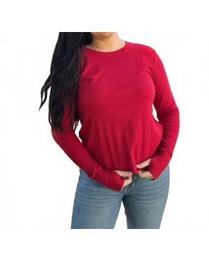 Southern Grace Rhonda Long Sleeve Top - Red