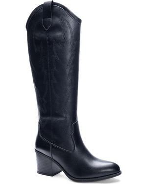Dirty Laundry Upwind Leather Knee High Western Boot Ver1572 - Blue