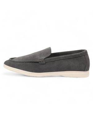 Infinity Leather Durable Slip-On Loafers With Cushioned Insole - Black
