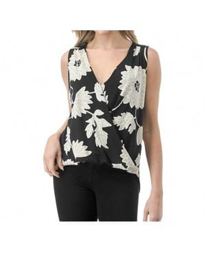 Ariella Printed Tank Top - Black