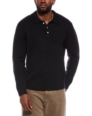 The Normal Brand Homebound Wool-Blend Polo Sweater - Blue
