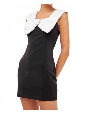 Endless Rose Satin Bow Mini Dress - Black