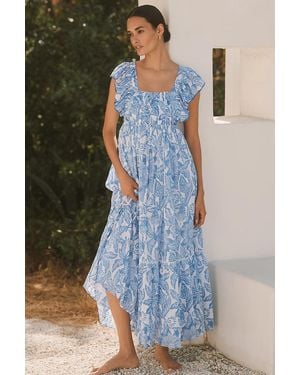 Ro's Garden Floss Maxi Dress - Blue