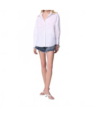 Theo the Label Echo Print Back Banker Shirt - White