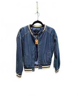 Blu Pepper Denim Bomber Jacket - Blue
