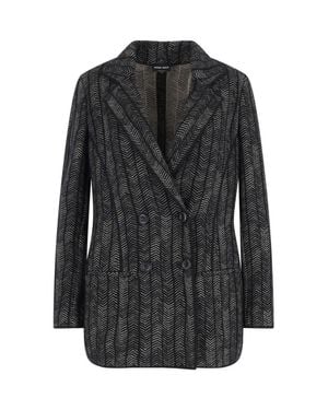 Giorgio Armani Double-Breasted Cashmere And Viscose Blazer - Black