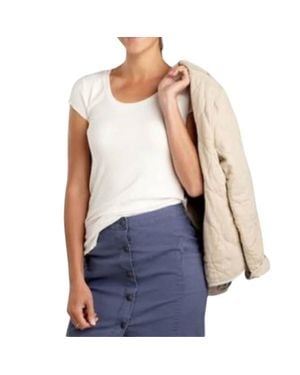 Toad & Co. Daisy Rib Ruffle Tee - Blue