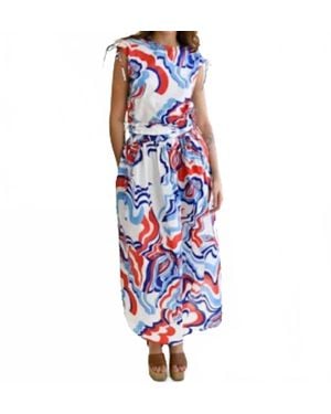 Never A Wallflower Yarrow Midi Skirt - Blue