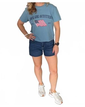 Hidden Jeans Stretch Denim Shorts - Blue