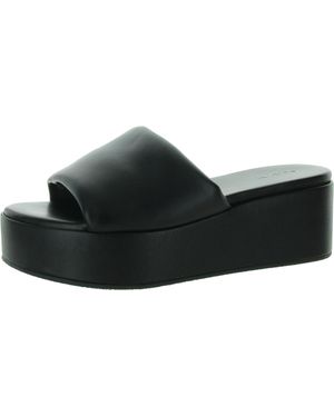 On 34th Lightweight Faux Leather Flatform Sandals - Black