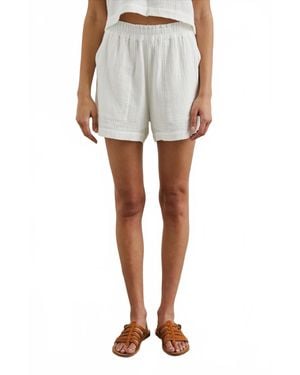 Rails Leighton Gauze Cotton Short - White