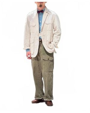 Engineered Garments Folk Stripe Jacket - White