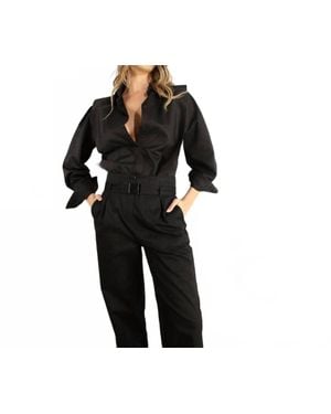 Mulla Shoulder Line Fold Shirts - Black