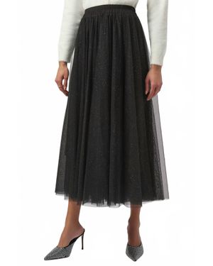 Joseph Ribkoff Tulle Flared Skirt - Black