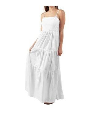 Monrow Smocked Long Dress - White
