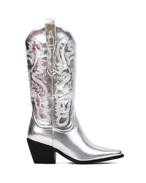 Billini Danilo Chunky Heel Cowgirl Boots - White