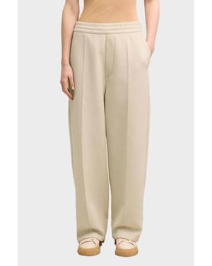 Ami Paris Pleated Drawstring Trouser Pants - Natural