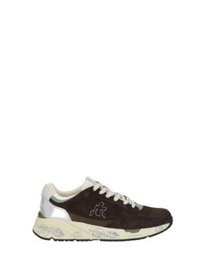 Premiata Mased 8596 Suede Leather Low-Top Sneakers - White