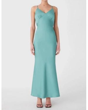 Misha Vida Satin Midi Dress - Blue