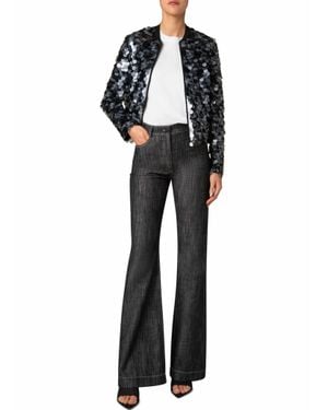 Akris Punto Dot Sequins Ribbed Bomber Jacket - Black
