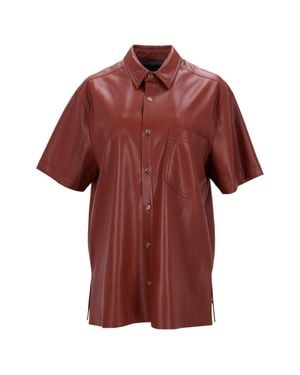 Nanushka Adam Faux-Leather Shirt - Red
