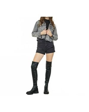 Veveret Rhinestone Rodeo Denim Jacket - Black