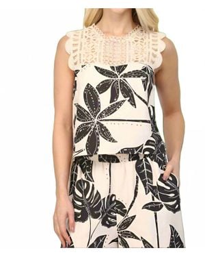 Fate Tropical Print Crop Top - Natural