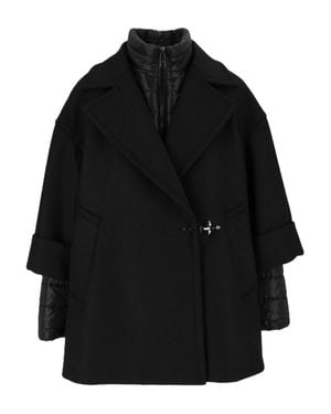 Fay Layered Quilted Inner Short Coat - Black