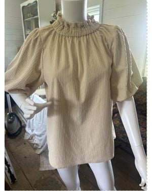 Thml Puff Sleeve Corduroy Top - Natural
