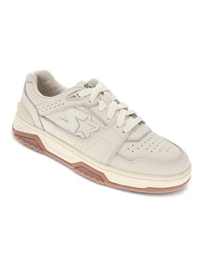 Starter Fast Break Low Genuine Leather Casual Lace Up Sneaker Shoe - White