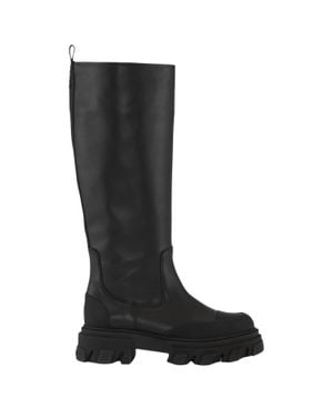 Ganni Cleated High Tubular Boots - Black