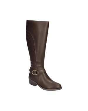 Easy Street Luella Plus Boots Wide Calf Block Heel Rhs6932 - Black