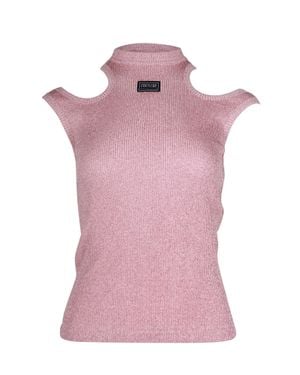 Versace Jeans Couture Couture Shimmer Sleeveless Knitted-Top - Pink