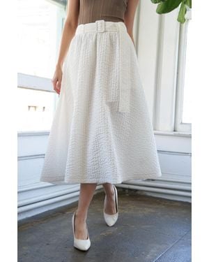 TRUEDAMES Talk To The Sand Woven Midi Skirt - Gray