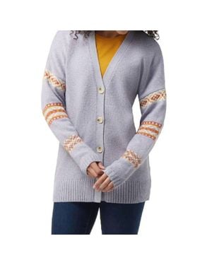 Smartwool Cozy Lodge Merino Wool Boyfriend Cardigan - Blue