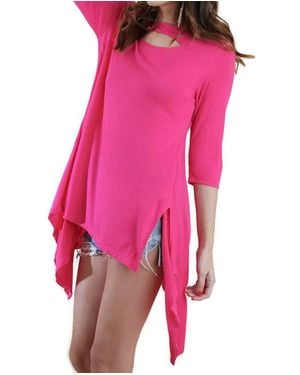 Umgee Lace And Cutout Tunic - Pink