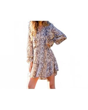 Thml Snake Print Ruffle Dress - Black