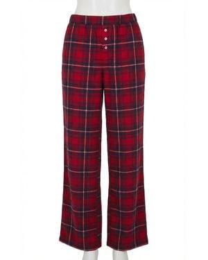 Z Supply Hangout Plaid Pants - Red