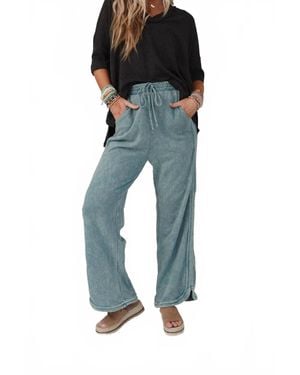 Three Bird Nest Lounge Wide Leg Full Pants - Blue