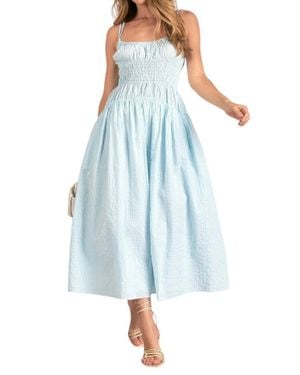 Elan Striped Spaghetti Strap Maxi Dress - Blue