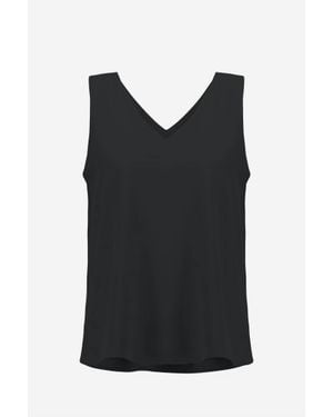 Joseph Ribkoff Casual Sleeveless V-Neck Pullover Top - Black