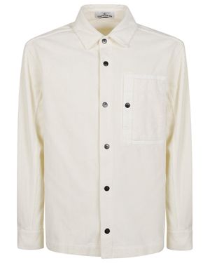 Stone Island Overshirt Relaxed-Fit Cotton Jacket - White