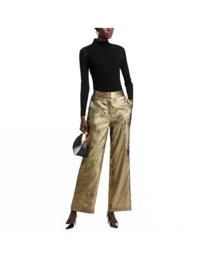 Tahari Hannah Gilded Wide Leg Trouser - Multicolor