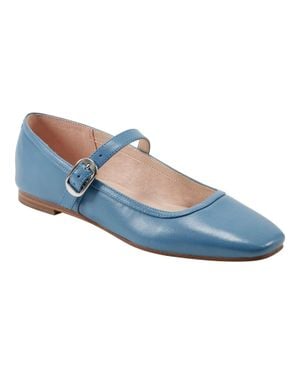 Marc Fisher Ltd Mlgarissa Flat Leather Mary Jane Shoes Hawk2895 - Blue