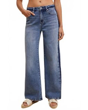 Anniewear Side Stripe Baggy Jeans - Blue