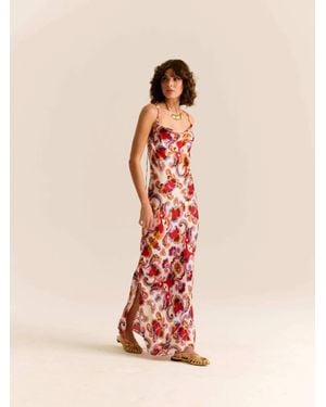 Carolina K Paisley Floral Slip Dress - Pink