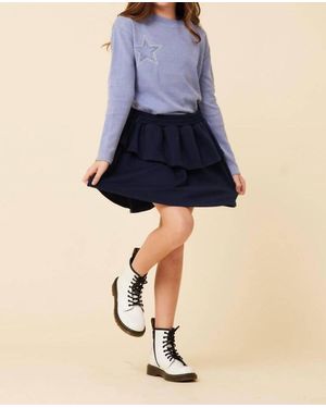 Vintage Havana Girl's Layered Skirt - Blue